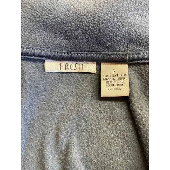 Fresh Womens Gray Fleece Vest Small  Full-Zip Pockets Athletic - Picture 3 of 10